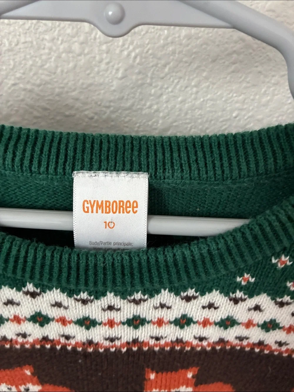Gymboree Green Knit Dress with Fox Band